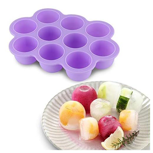 Silikon Baby Food Freezer Tray med Clip-on Lid, 10 Cup Ice Cube Mold [Purple]