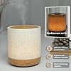 Zen'Aroôme Diffusore ad ultrasuoni Alesia – Diffusione olio essenziale a freddo aromaterapia – design originale, guscio in tela di lino e rivestimento colore legno – diffusione + illuminazione