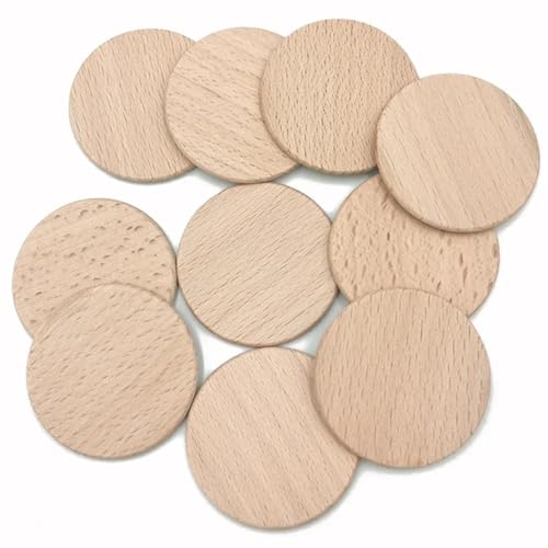 YXYFA 10 Piezas de Discos Redondos de Madera sin terminar, Piezas de Madera Circulares, diámetro de 2,5 a 7 cm, Recortes de Madera, Adornos for Suministros de Manualidades y decoración(7cm)