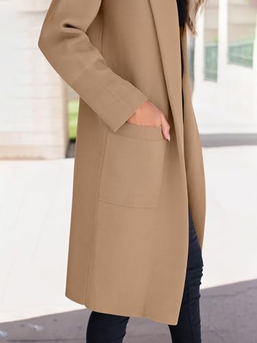 Image of ANRABESS Womens Cardigan Sweater 2026 Fall Outfits Knitted Lapel Long Coats Coatigans