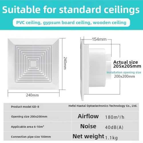 Unité de ventilation de plafond performante et discrète en ABS durable - 3