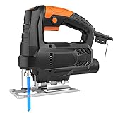 🎪Stichsäge Elektro-Stichsägen, 3,5-A-Motor, deren variable Drehzahl bis zu 3000 U / min erreicht, mit großer Ausgangsleistung, die maximale 400 W beträgt, kann für harte schwierige Schneidvorgänge gelten.