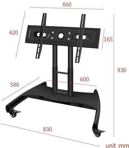 Soporte móvil para TV con ruedas para pantallas LED planas o curvas miniatura 2