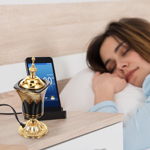 Brûleur de parfum électrique vintage noir en céramique pour table