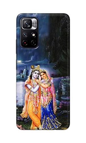 Image of Printed Hard Back Cover Case for Mi Redmi Note 11T 5G | Mi Redmi Note 11S 5G Back Cover (Radha Krishna) -1803