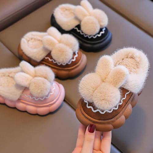 Girls Bunny Fuzzy Slides Slippers Cute Plush Platform Shoes Kids Soft Non-Slip Slippers Winter Indoor House Shoes3