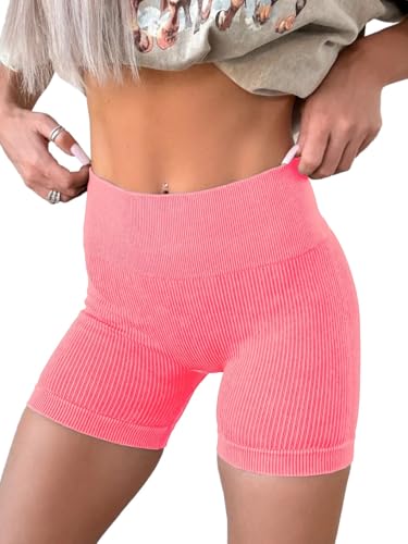 KINLONSAIR High Waist Ribbed Seamless Shorts