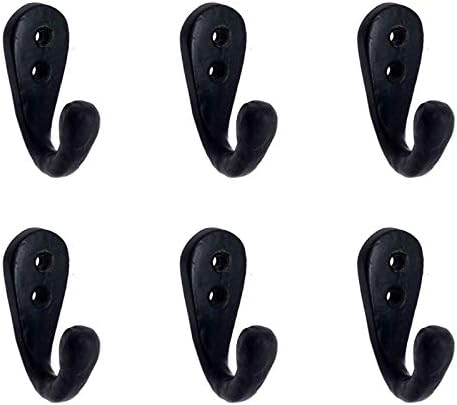 Adonai Hardware Rebekah Black Antique Iron Hook (Supplied as 6 Pieces per Pack)