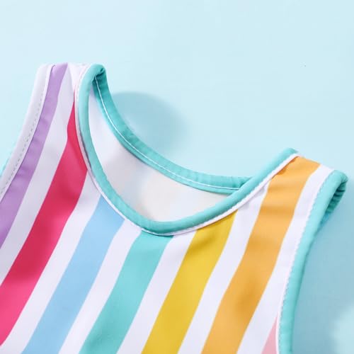Image of Baby Swimsuit Girl Two Piece Bathing Suit Toddler Girls Summer Beach Ruffle Tankini Swimwear 1-7Y