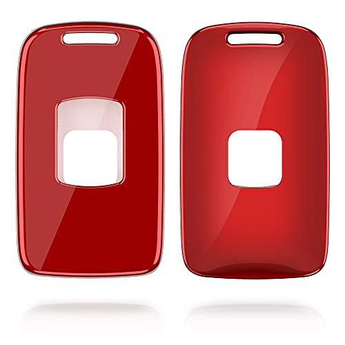 kwmobile Accessoire Clé de Voiture Compatible avec Renault Smart Key 4-Bouton (Keyless Go Uniquement) - Coque de Protection en Plastique Rigide Rouge Haute Brillance