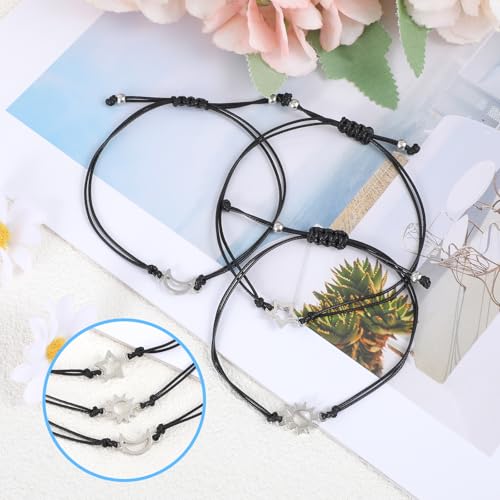 Pinky Promise Matching Bracelet, Best Friend Charm Bracelets for Women Adjustable Braided Sister Jewelry Gift for Best Friend Family Teens3