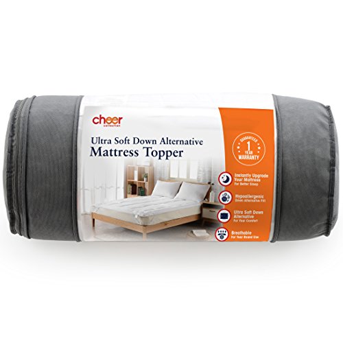 Cheer Collection Down Alternative Hypoallergenic Mattress Topper With Elastic Anchor Bands - Full Size (54" X 75") #TOP5