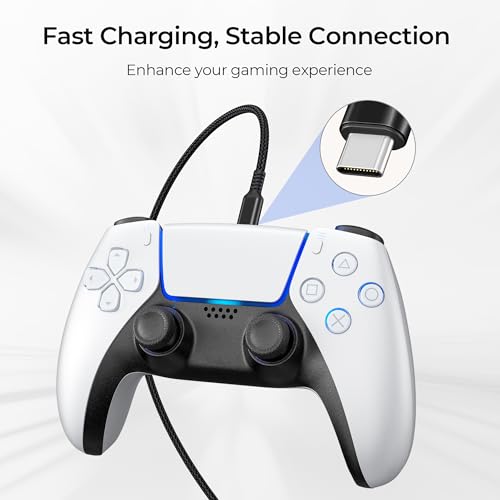 Image of Basesailor USB Type C Charge Cord for PS5 Controller USB to USBC Cable | 3.3FT 2P for Xbox Series X|S Core,Elite Series 2 Controller,for Nintendo Switch 2,PlayStation 5 DualSense,PS5 Pro Controller