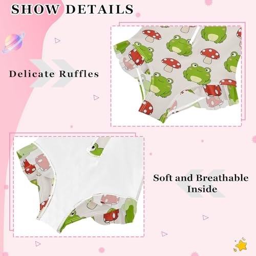 Girls One Piece Swimsuits Long Sleeve Swimsuit Zipper Bathing Suits Mushroom Green Frog4