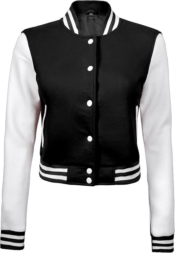 Bomber Varsity Jacket Women - Fleece Letterman Jacket Woman in both Standard and Cropped Women Jacket Style4