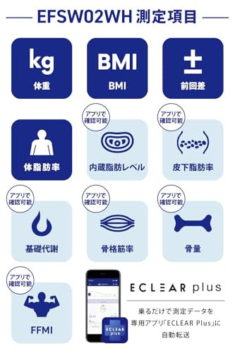 エレコム(ELECOM) エレコム 体組成計 体重計 エクリア ホワイト EFSW02WH の商品画像 1