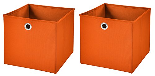 StickandShine 2er Set Orange Faltbox 28 x 28 x 28 cm Aufbewahrungsbox faltbar