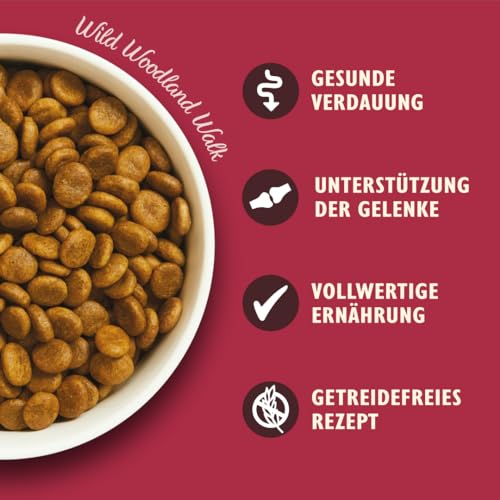 Lily's Kitchen Mit natürlichen Zutaten hergestellt Für ausgewachsene Hunde Trockenfutter Ente Lachs & Hirsch Getreidefreie Rezeptur 2.5kg