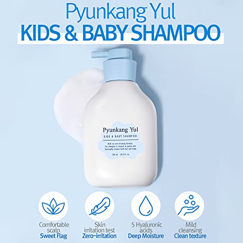 Pyunkang Yul Kids & Baby Shampoo With Ceramide, Acorus Calamus, Camellia Seeds, Cica, Honeysuckle Flower | Hydrating, Nourishing, Scalp Cleansing, Fragrance Free, Ewg Verified 19.9 Fl.oz. #TOP1