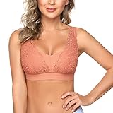 ✨ [Sujetador de encaje de cobertura completa]: Orbescl nuevo sujetador floral de cobertura completa, cubierta de copa tridimensional, muestra mejor la forma perfecta de su seno. Ajuste suave, sin taza vacía, sin posición para correr.