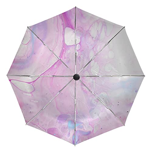 Parapluie automatique rose marbre pliable coupe-vent protection UV femme