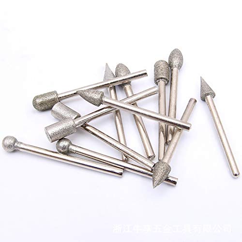 Set de 20 fresas diamantadas 120 grit 6mm vástago miniatura 3