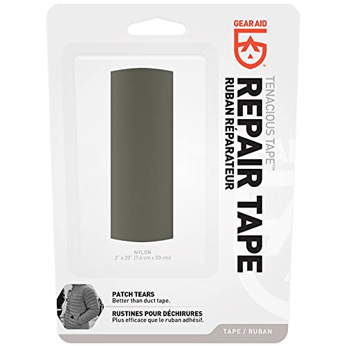 Gear Aid Tenacious Tape Ripstop Repair Tape For Fabric And Vinyl, 3” X 20”, Od Green #TOP1