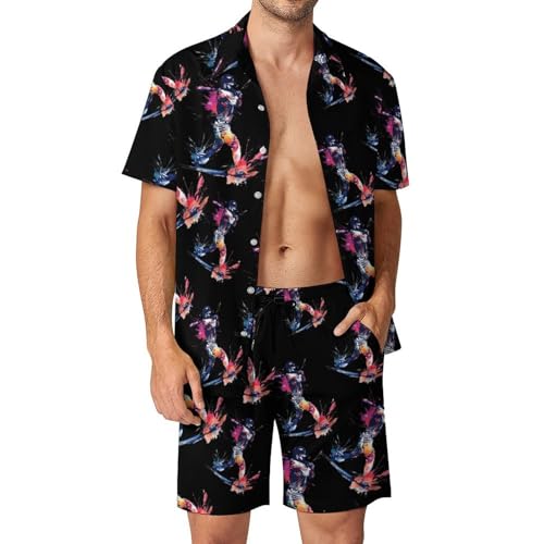 Chemise hawaïenne homme et short pour joueur de baseball après l'entraînement