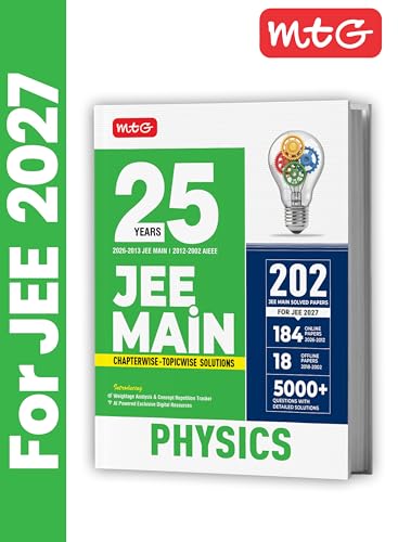 Image of MTG 25 Years (2026-2002) JEE MAIN PYQ Book | 202 Chapter-wise & Topic-wise Previous Years Solved Papers Physics For 2027 Exam | Based on New Syllabus ... Analysis & Concept Repetition Tracker