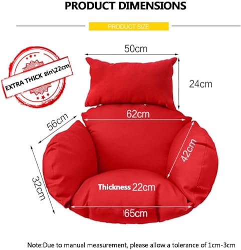 Cojines de 20 cm de grosor antideformación para silla hamaca colgante 3