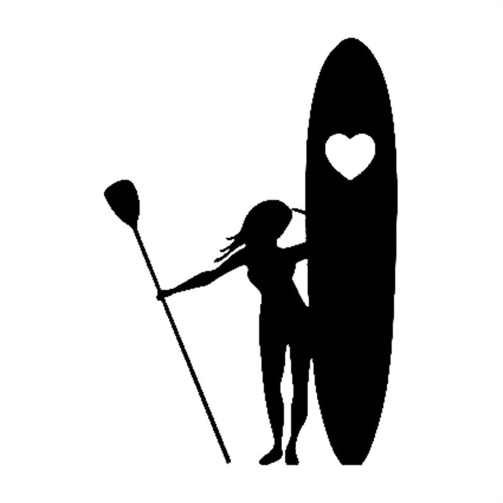 Aerko Girls Stand Up Paddle Car Stickers Originality Vinyl Decals Decoration Window Bumper Laptop 17Cm (Color : A, Size : 1Pcs)