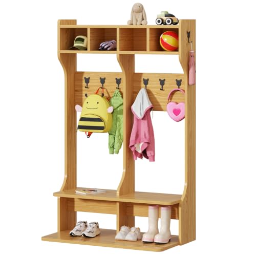 Image of 2-Section Coat Locker with Bench