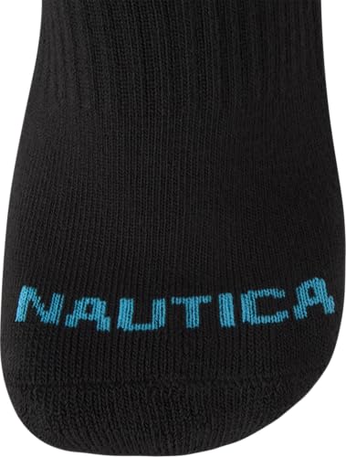 Image of Nautica Womens Quarter Socks Cushioned Moisture Wicking Socks, 12 Pack | Stretch Performance Dri-Motion Fabric, Cushioned with Arch Support, Breathable Mesh Panels, Quarter Cut, Shoe Size 4-10