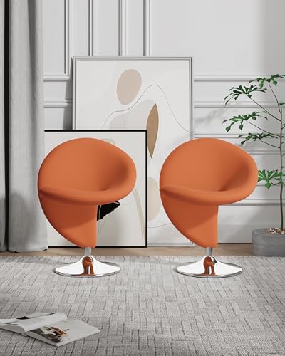 Sillón ergonómico Naranja con base cromada miniatura 3