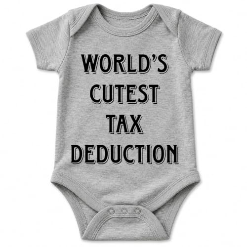 Image of AW Fashions World's Cutest Tax Deduction - Funny Baby Bodysuit | New-parent tax humor that earns laughs at showers, family gatherings, tax season photos and first visits