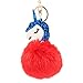 Produktbild Vikenner Einhorn Keychain Plüsch-Kugel Schlüsselanhänger Fluffy Schlüsselring Plüsch Pom Pom Ball Schlüsselband Auto taschenanhänger Dekor für Frauen Souvenir Geburtstagsgeschenk-Rot