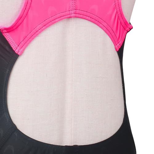 Image of Kids Girls Athletic Swimsuit One Piece Solid Swimwear for Practice and Competition in Black and Navy Bathing Suit
