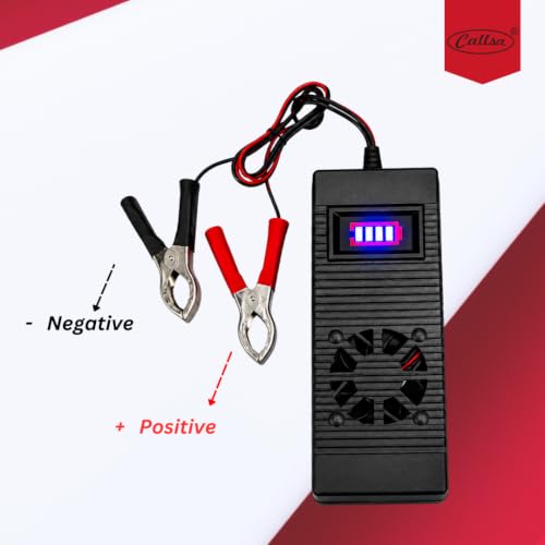 Image of 12V 10A Fast Battery Charger with Digital Voltage Display, Smart Cooling Fan, BIS & ISO Certified, with Multi-Protection