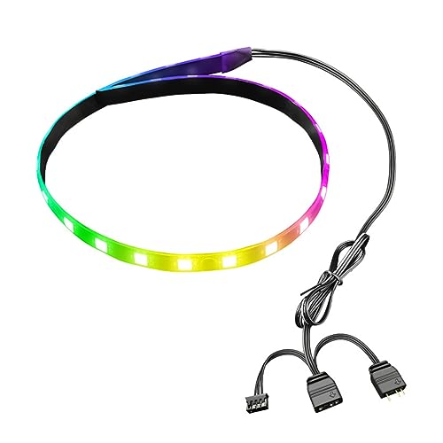 Vikye Striscia LED RGB per PC, Striscia Magnetica ARGB da 15,7 Pollici 5V Striscia LED ARGB Aura SYNC per PC per la Decorazione del Telaio del Computer