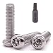 M6-1.0 x 16mm Button Head Security Torx Machine Screws 30 PCS, 304 Stainless Steel 18-8, Tamper Resistant, Full Thread, Bright Finish, Includes Torx Driver Bit