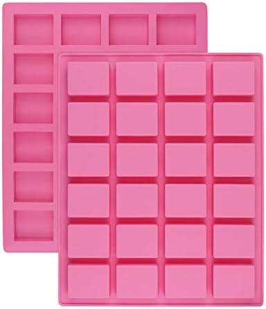 24-Cavity Rectangle Caramel Candy Silicone Molds,Chocolate Truffles Mold,Whiskey Ice Cube Tray,Grid Fondant Mould,Hard Candy Mold Pralines Gummy Jelly Mold