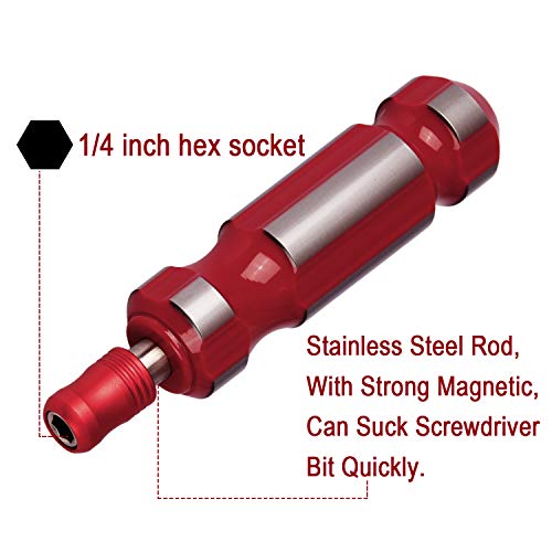 Tonsiki 1/4 Inch Hex Quick Change Screwdriver Bit Holder Handle for Torx Security, Phillips, Hexagon, Tri-wing, Square Screwdriver Bits