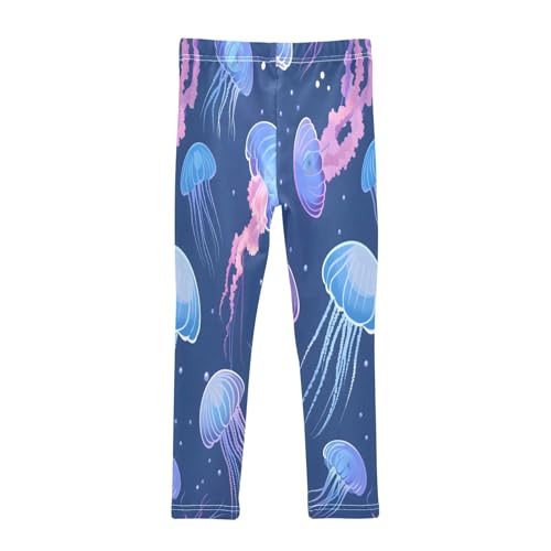 Bolaz Toddler Girls Leggings Printed Yoga Pants Leggings Blue Purple Jellyfish for Kids2
