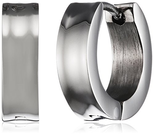 Pure grey-boucles d'oreilles créoles pour femme en titane argenté -23432