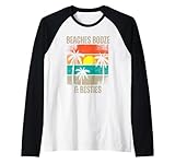 vacanze abbinate spiagge booze & besties girls trip maglia con maniche raglan