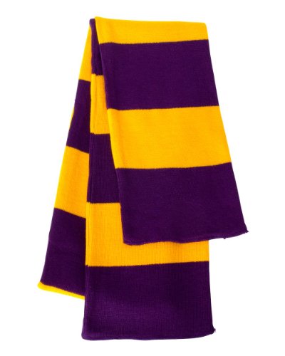 Sportsman - Rugby Striped Knit Scarf - SP02 - Purple/Gold