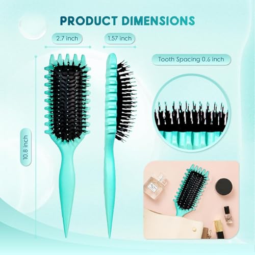 فرشاة تحديد تجعيدات الشعر من بورفيكس، فرشاة تصفيف الشعر لتحديد تجعيدات باونس وفك تشابك الشعر المجعد، فرشاة فاخرة لفك تشابك وتشكيل وتحديد تجعيدات الشعر للنساء والرجال