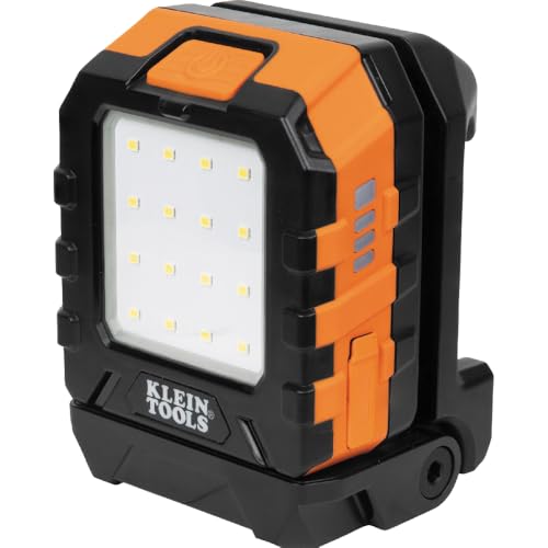 Klein Tools 56416 MODbox Rechargeable 1000-Lumen LED Area Work Light with Magnets, 3 Brightness Levels, 360-Degree Rotation, and Kickstand