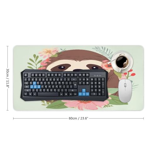 Pad para escritorio Sloth and Flowers 30x60 cm de goma miniatura 2