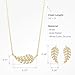 COBI Feather Jewelry Set for Women, 18K Gold Plated Leaf Pendant Necklace & CZ Leaf Stud Earrings, Dainty Nature Inspired Jewelry Set, Sparkling Crystal Feather Gift for Her, Trendy Fashion Present